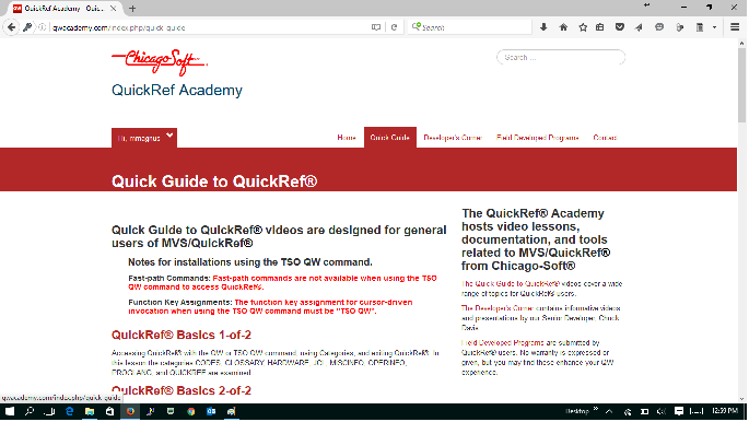 Quick Guide to QuickRef